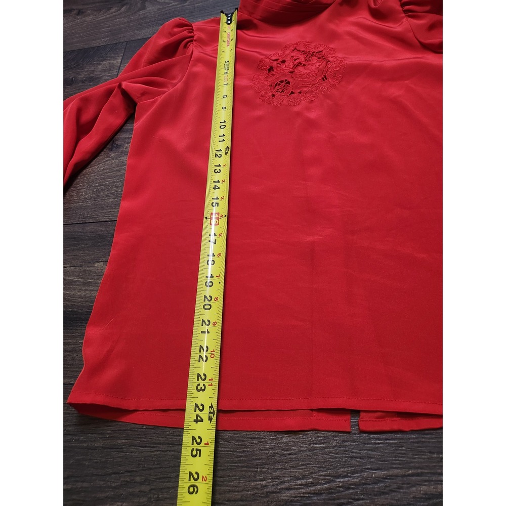 Nilani Womens Top 9/10 Red EUC Vintage Coquette Regencycore Dark Academia, 80s - Picture 6 of 6